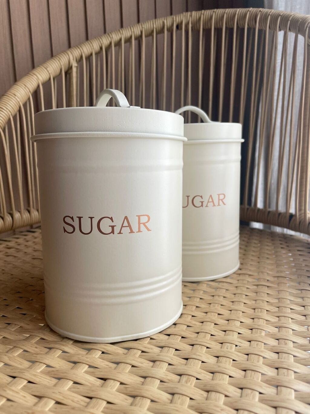 LATA DE AZUCAR VINTAGE BEIGE