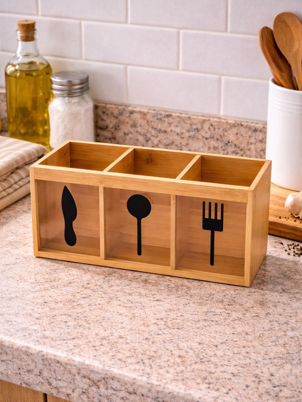 ORGANIZADOR P/CUBIERTOS BAMBU 9×26×13CM 304135