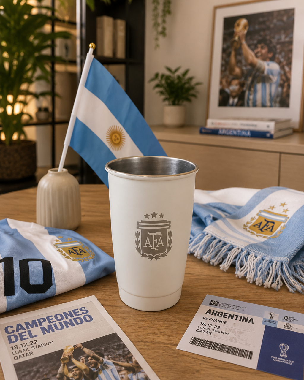 VASO DE ALUMINIO 1 LITRO ARGENTINA 1000 CC ALARG
