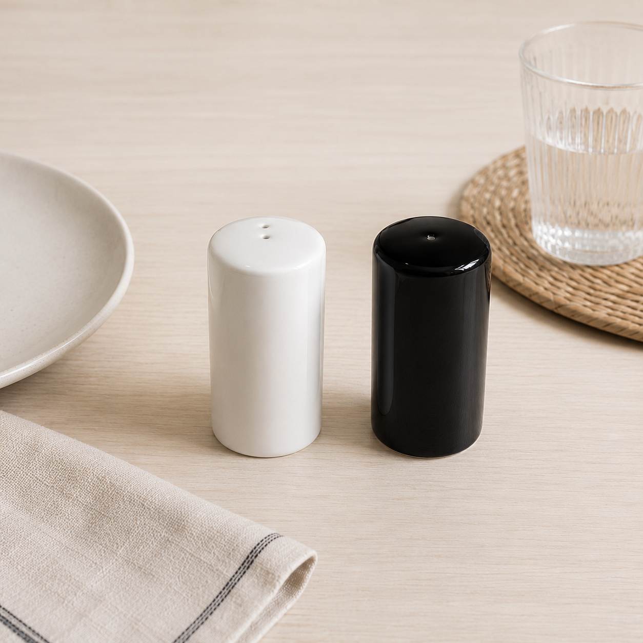 SET X2 SALERO Y PIMENTERO DE PORCELANA