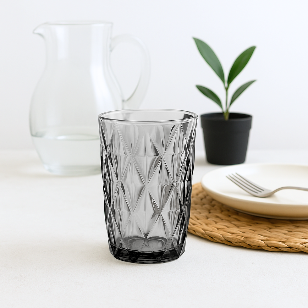 Vaso Rombo Negro X6 Unidades (Negro)