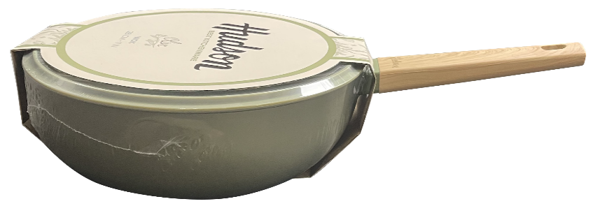 WOK DE ALUMINIO C/ANTIADHERENTE OLIVE CON TAPA DE 28CM