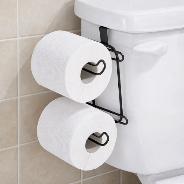 Porta Rollo Papel Colgante (Plateado)