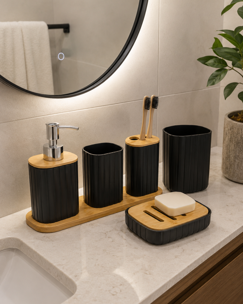 SET P/BAÑO BLACK X 5 PCS. 303726