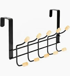 Perchero Colgante Para Puerta 5 Ganchos (Negro)