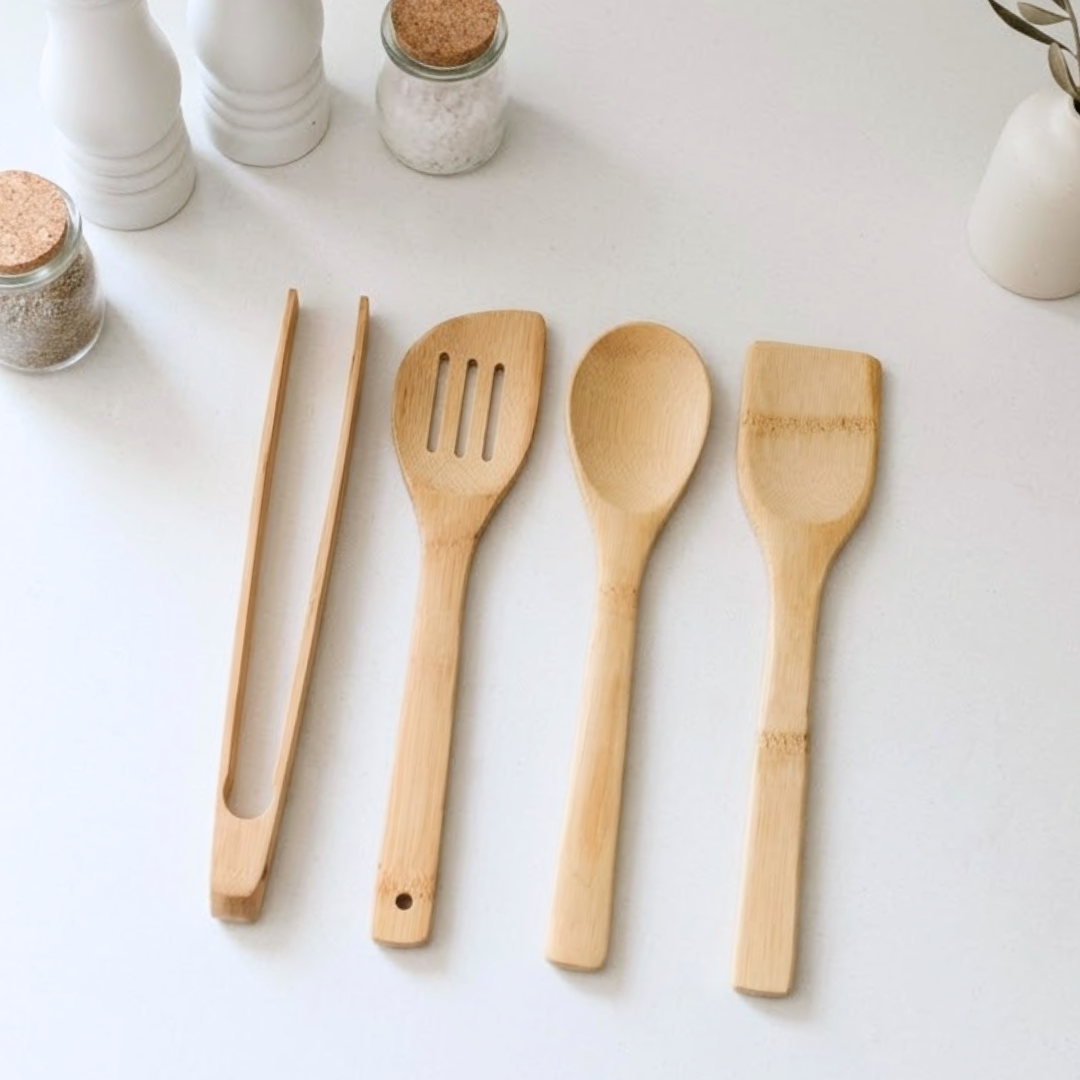 SET X4 UTENSILLOS DE BAMBU