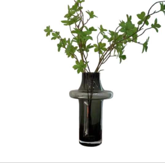 JARRON ORBITA VIDRIO NEGRO FUME TAMAÑO: 19*20CM
